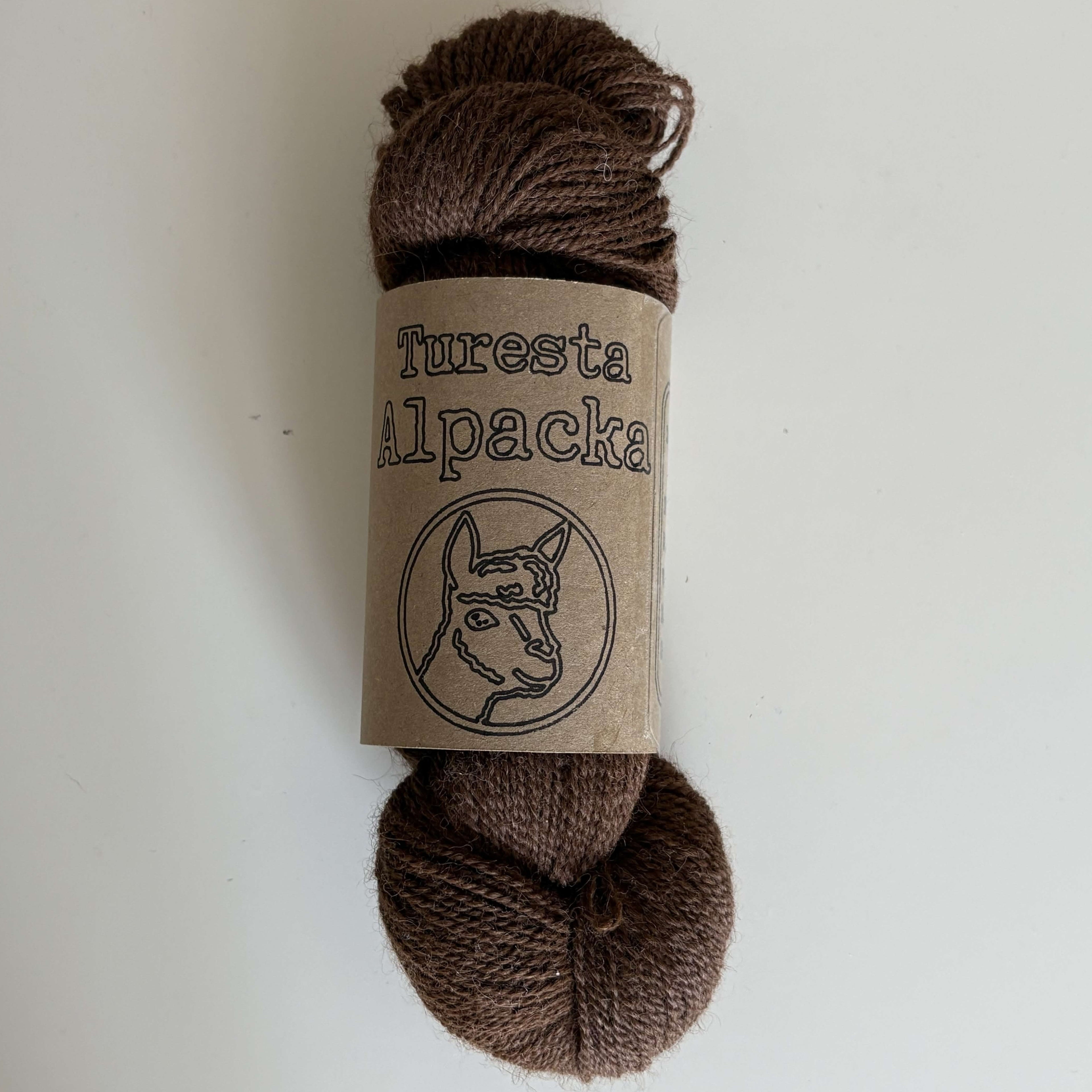 Alpackagarn mörkbrun 100g